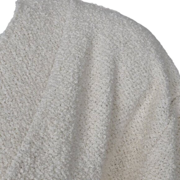 NWT Zara Boucle Sweater Cream Long Sleeve V-Neck Relaxed Fit Size Medium - Picture 8 of 12